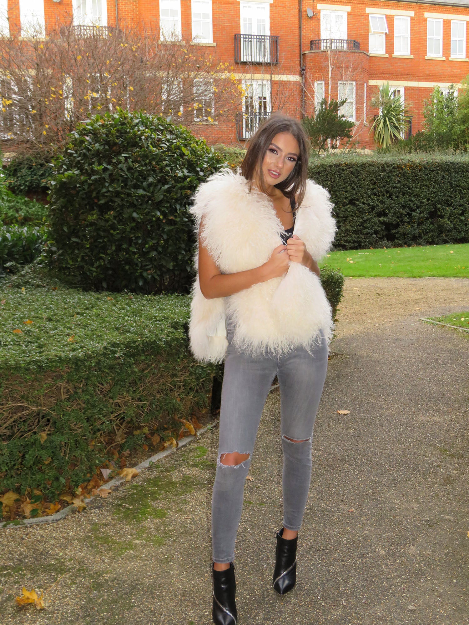 Mongolian Fur Gillet - Cream