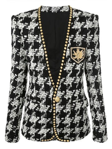 Double Breasted Blazer with Gold hardware - Gold