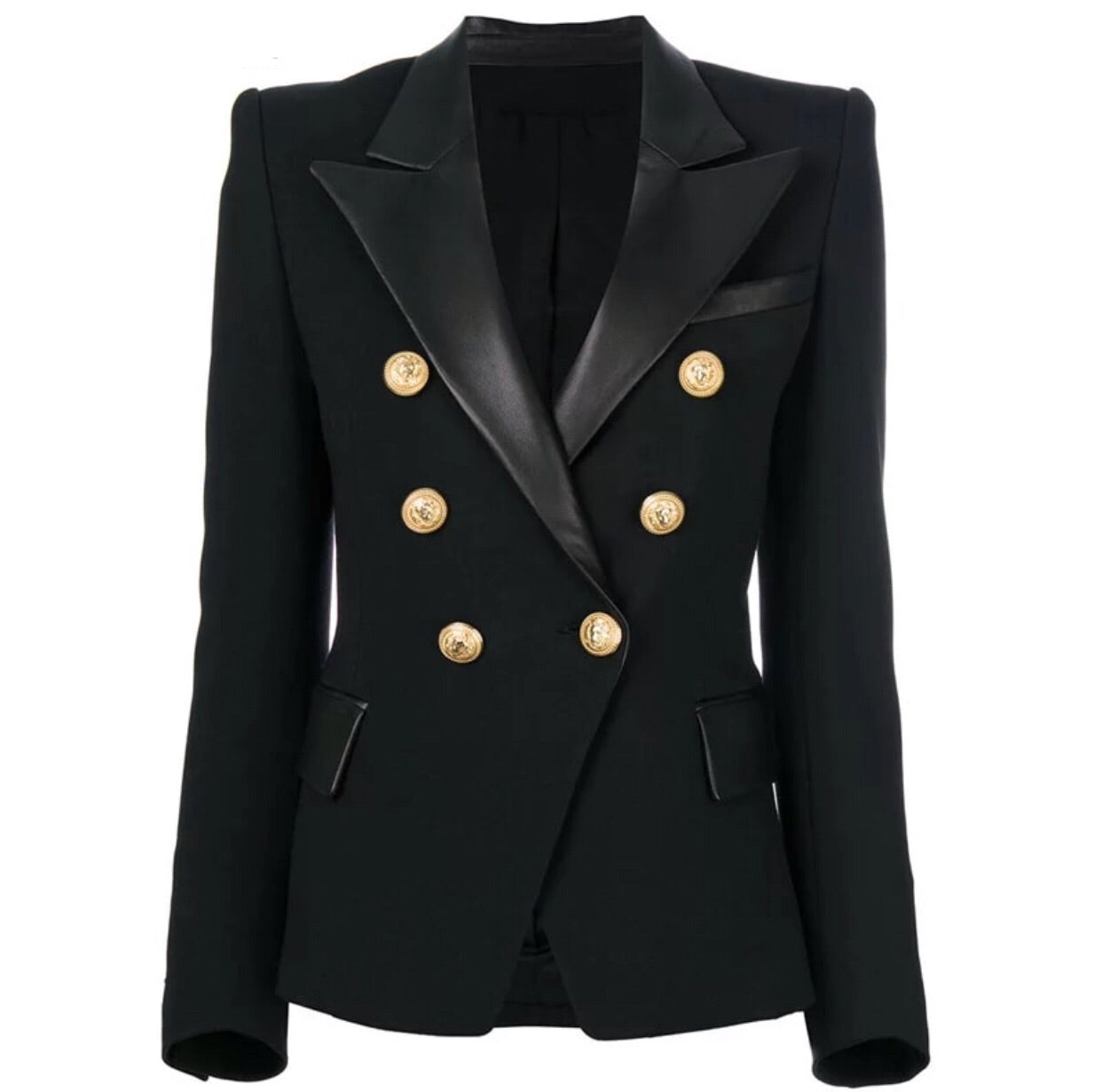 Leather Lapel Blazer