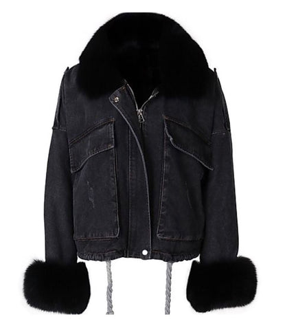 Sophia black coat - gold hardware
