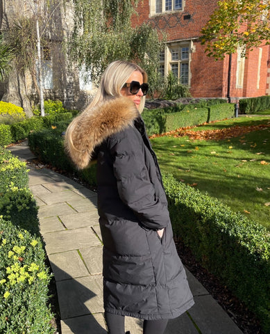 Sophia black coat - gold hardware