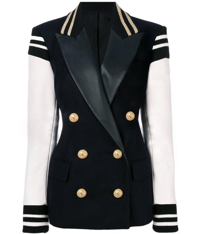 Double Breasted Blazer with Gold hardware - Gold
