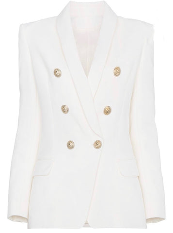 Double Breasted Blazer with Gold hardware - Gold