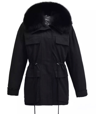 Sophia black coat - gold hardware
