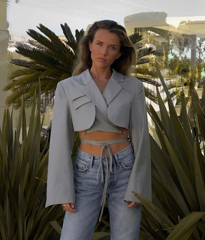 Double Breasted Blazer with Gold hardware - Gold