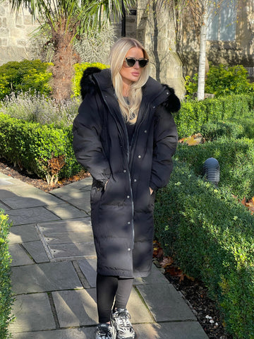 Sophia black coat - gold hardware