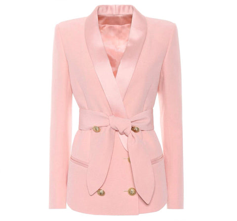 Double Breasted Blazer with Gold hardware - Gold