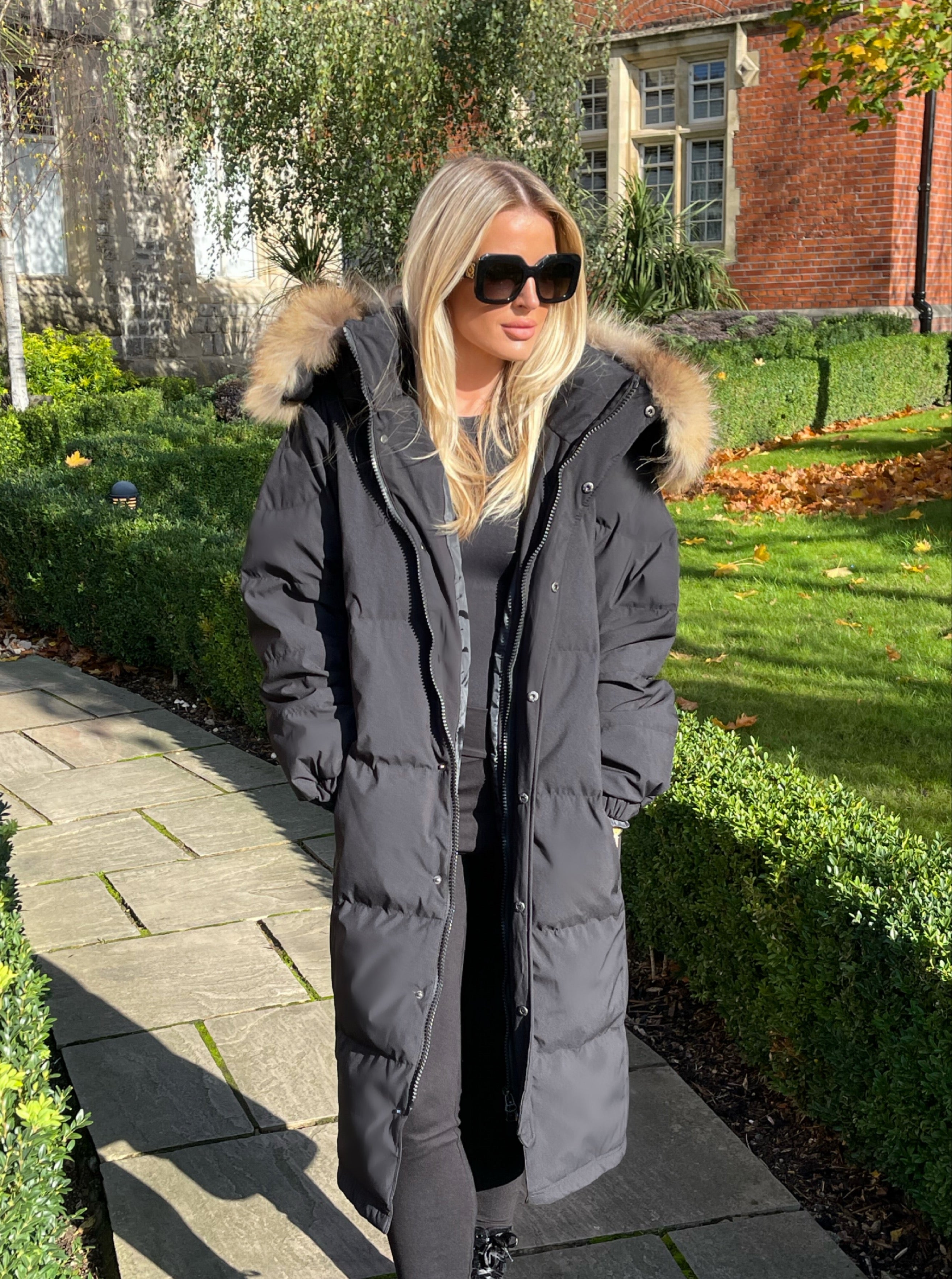 Kylie black coat - Natural fur