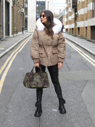 Sophia black coat - gold hardware
