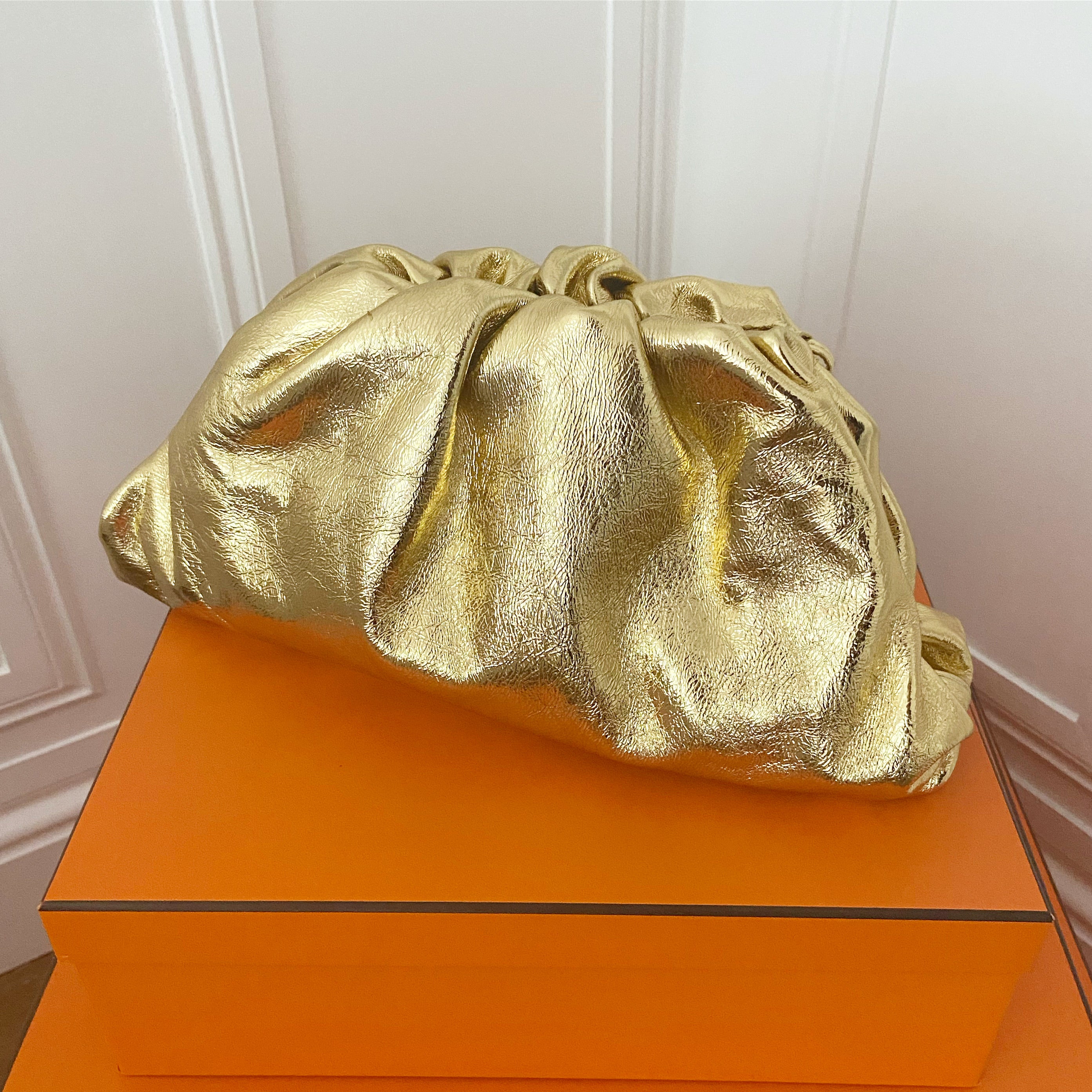 Soho Clutch Bag - Yellow Gold Large