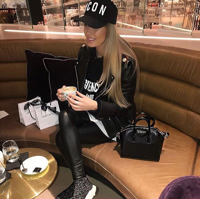 Lillie Leather Biker with gold Hardware