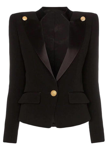 Double Breasted Blazer with Gold hardware - Gold
