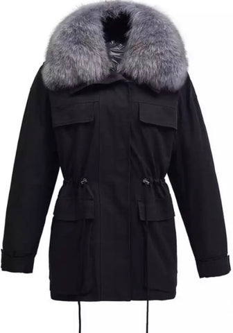 Sophia black coat - gold hardware
