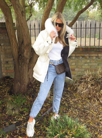 Sophia black coat - gold hardware