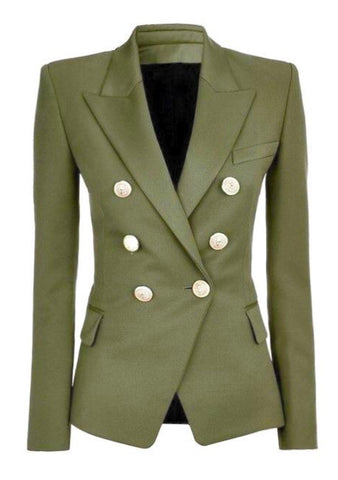 Double Breasted Blazer with Gold hardware - Gold