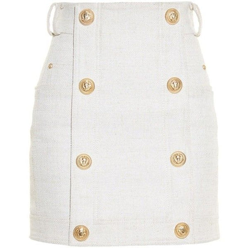 Bally Skirt with Gold Buttons - White