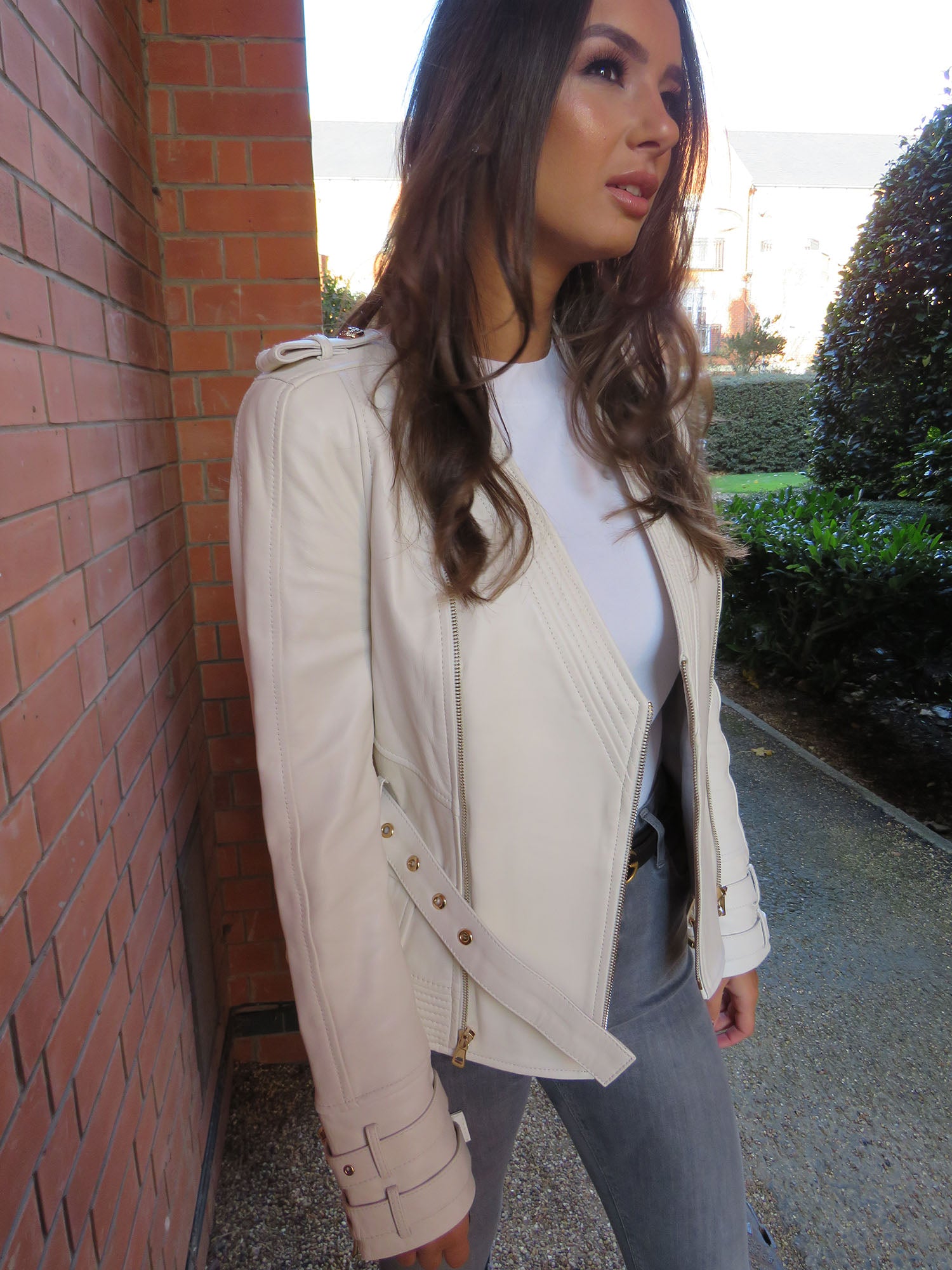 Kate Leather Jacket with Gold Hardware