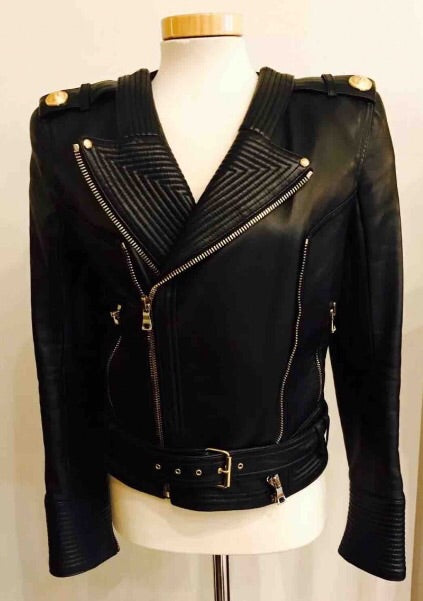 Lillie Leather Biker with gold Hardware