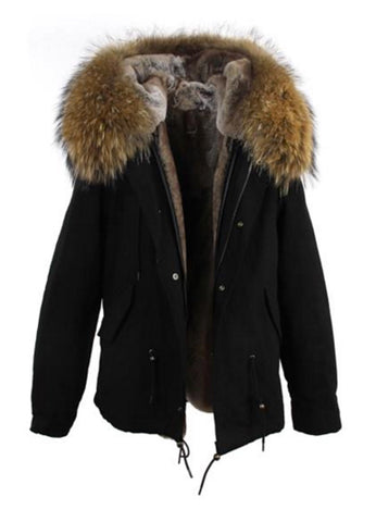 Farah black coat - Black fur