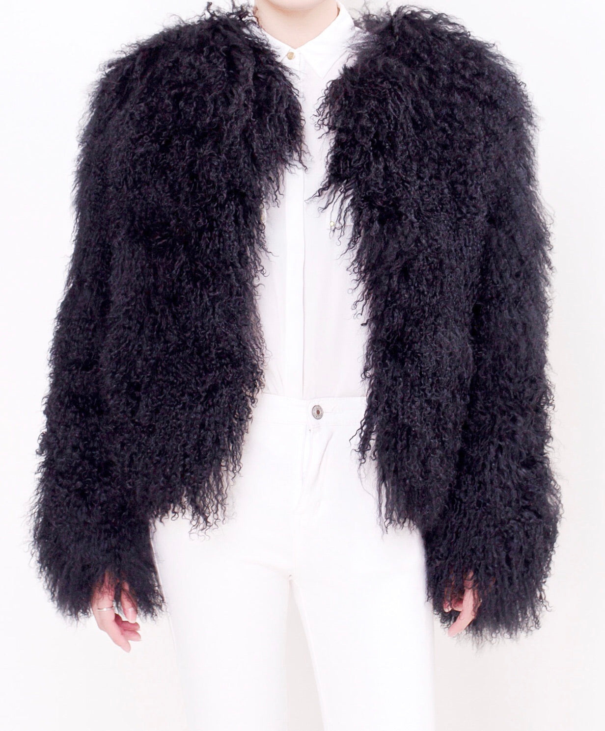 Mongolian Fur Coat - Black