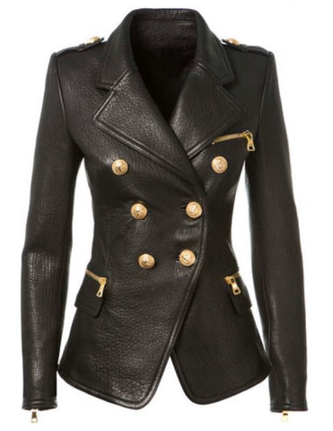 Kelly Leather Biker with gold Hardware - Ivory