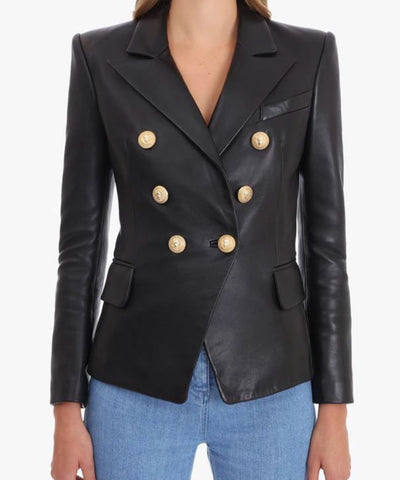 Oversized Leather Jacket - Off White