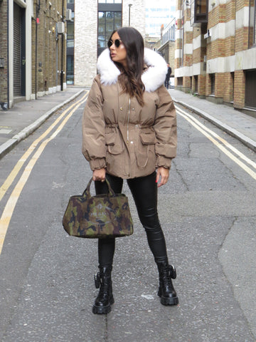 Kylie black coat - Natural fur