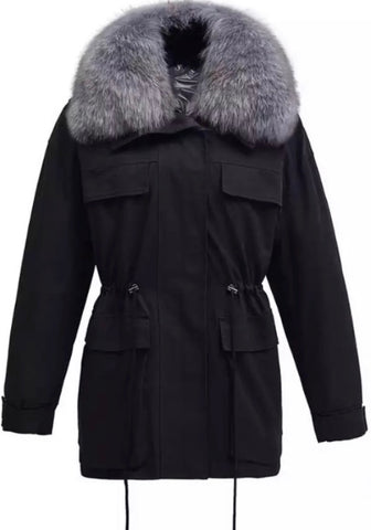 Farah black coat - Natural fur