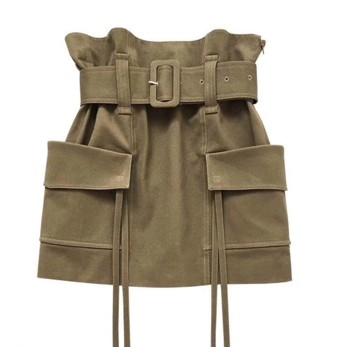 Khaki Military Skirt