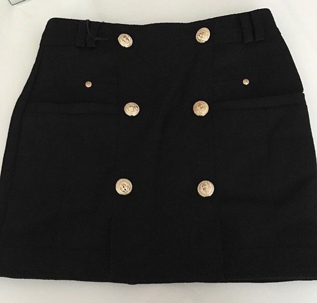 Bally Skirt with Gold Buttons - Black
